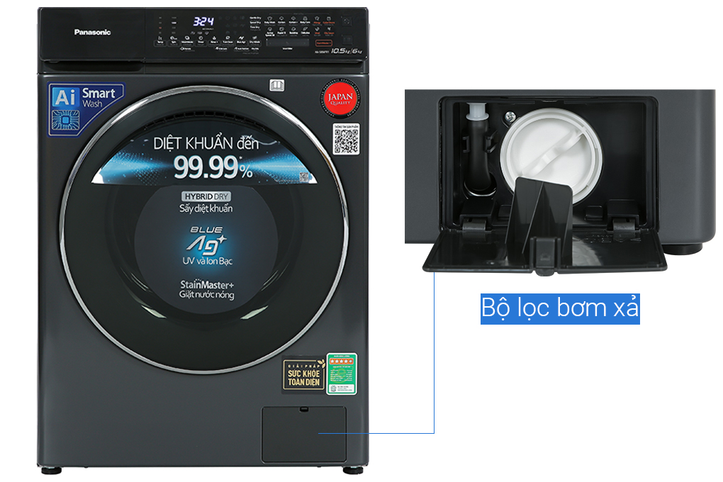 Hình ảnh sản phẩm - [NA-S056FR1BV] Máy giặt sấy Panasonic Inverter 10.5 kg/6 kg