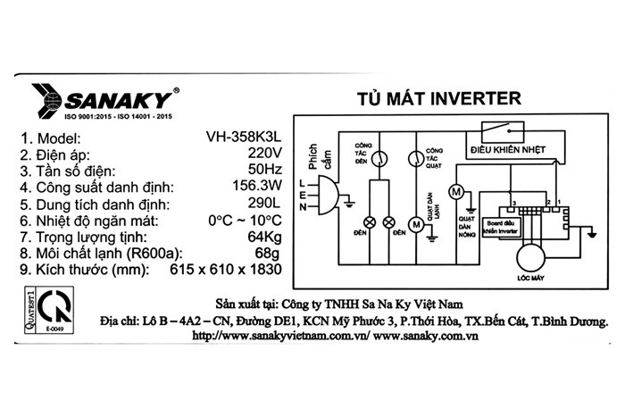 Hình ảnh sản phẩm - [VH-358K3L] Tủ Mát Sanaky Inverter 290 Lít
