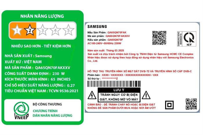 Hình ảnh sản phẩm - [QA65QN70FAKXXV] Smart Tivi Neo QLED Samsung AI 4 K 65 Inch