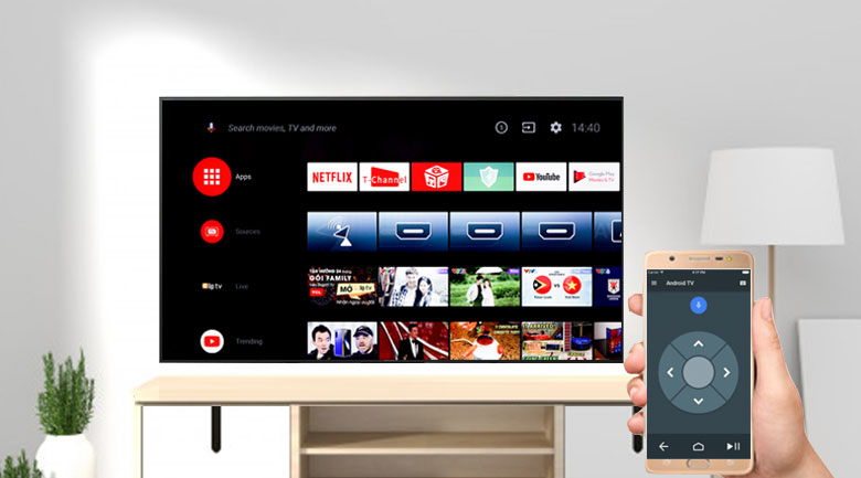 Android Tivi Sony 4K 55 inch KD-55X9500H - Điều khiển tivi thông qua ứng dụng Android TV