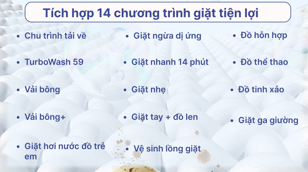 Máy giặt LG Inverter 10 kg FV1410S4W1 - Chương trình giặt