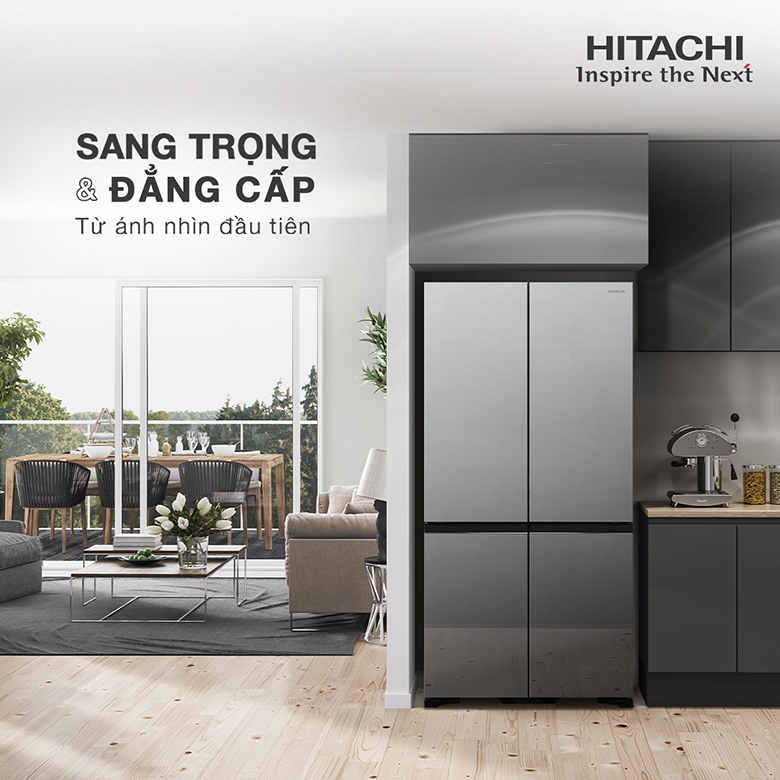 Tủ lạnh Hitachi Inverter 569 lít R-WB640VGV0X (MIR) sang trọng